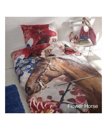 Paarden dekbedovertrek flower horse