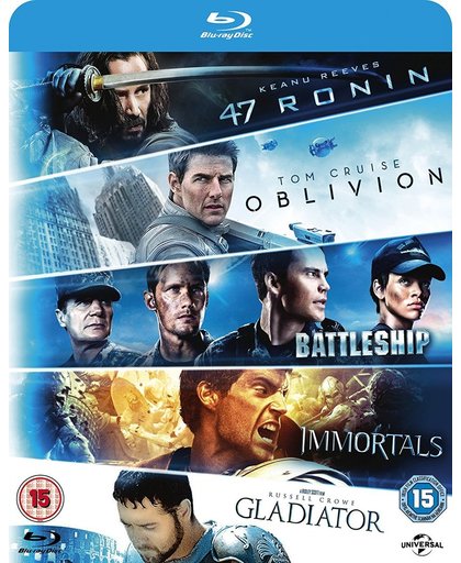 5-Movie Starter Pack 2: 47 Ronin - Oblivion - Battleship - Immortals - Gladiator (import)