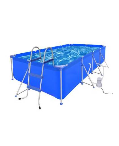 Vidaxl zwembad met ladder en pomp staal 394x207x80 cm