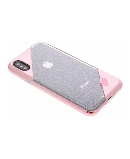 Roze glitter revel lux cover voor de iphone x