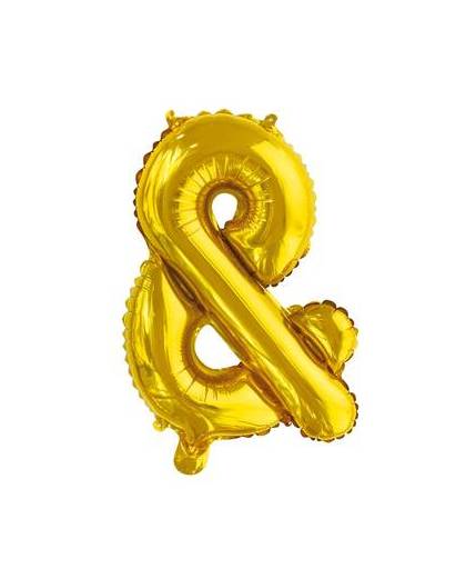 Folie ballon en-teken & goud 41cm met rietje