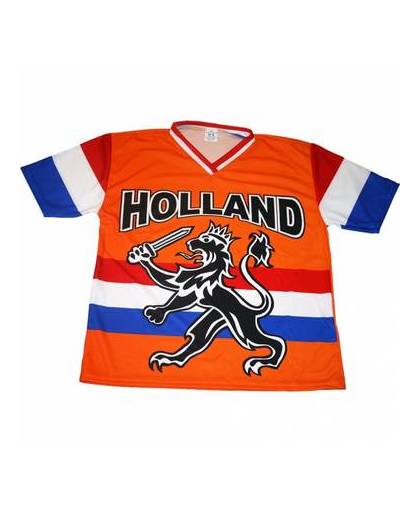 T-shirt holland met zwarte leeuw en vlag voor kinderen 152 (12 jaar)