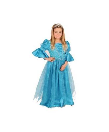 Luxe blauw prinses kostuum voor meisjes 128