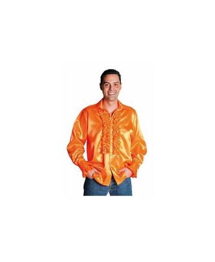 Luxe rouches blouse oranje xl (60-62)