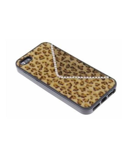 Bruine luxe luipaard design tpu hoesje voor de iphone 5 / 5s / se