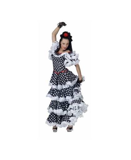 Spaanse flamenco jurk zwart/wit 36-38 (s/m)