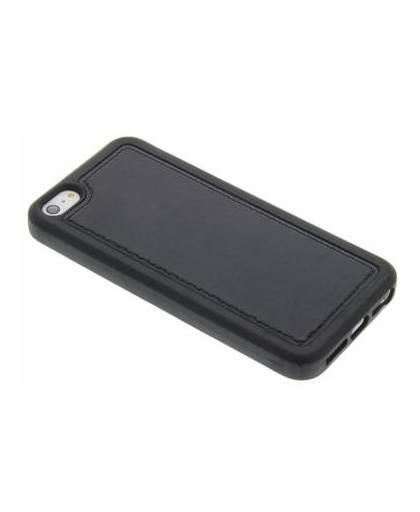 Zwarte lederen tpu case voor de iphone 5 / 5s / se