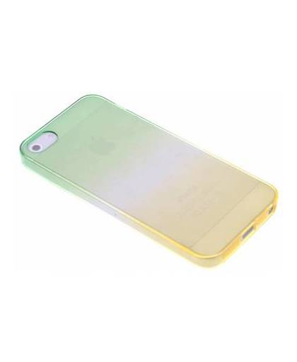 Groen/geel tweekleurig transparant tpu siliconen hoesje voor de iphone 5 / 5s / se