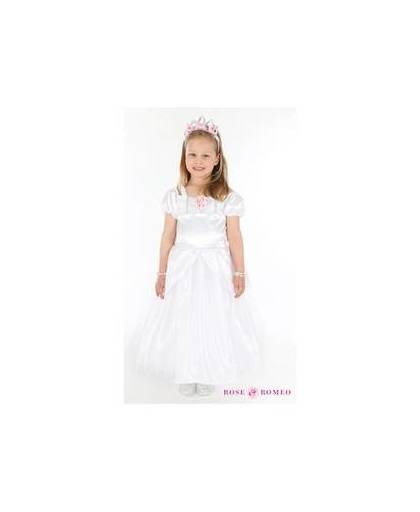 Luxe prinses jurkje wit 8-10 jaar (128-140)