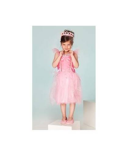 Luxe prinses jurkje fuchsia roze 5-7 jaar (110-116)