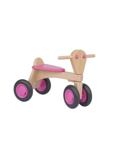 Van dijk toys - beuken houten loopfiets roze