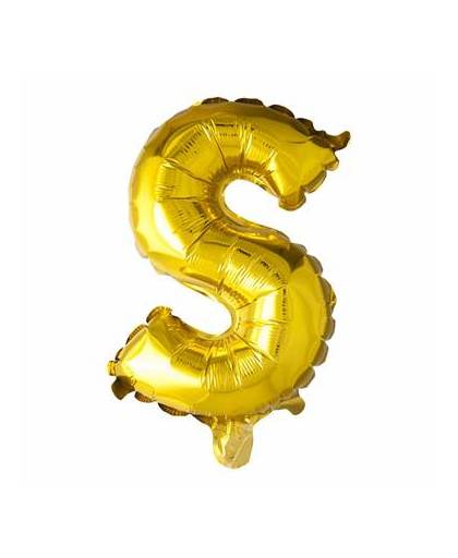 Folie ballon letter s goud xl 86cm leeg