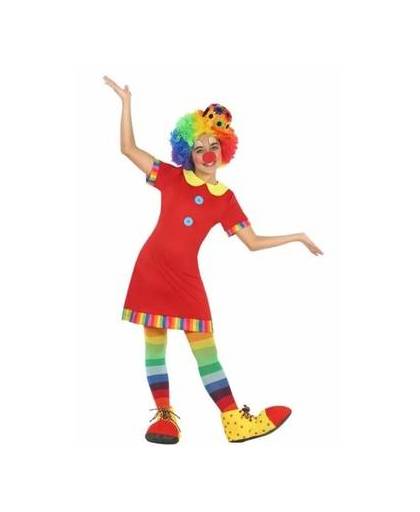 Clown floppy kostuum / outfit voor meisjes - verkleedpak 140 (10-12 jaar)