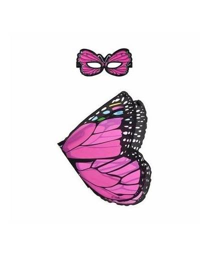 Roze vlinder verkleedset voor meisjes