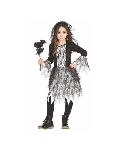 Halloween bruid kostuum voor meisjes - horror jurkje 10-12 jaar (140-152)