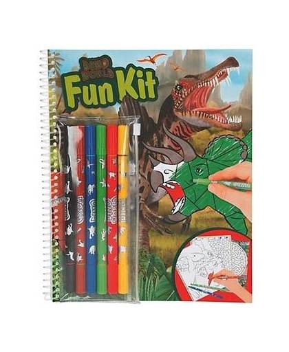 Kleurboek dinosaurus met stiften