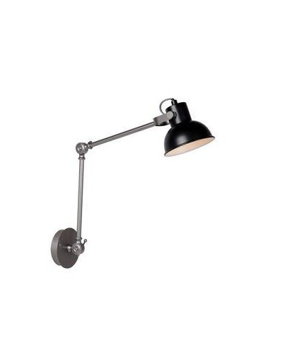 Lucide - crunch wandlamp 14cm - zwart