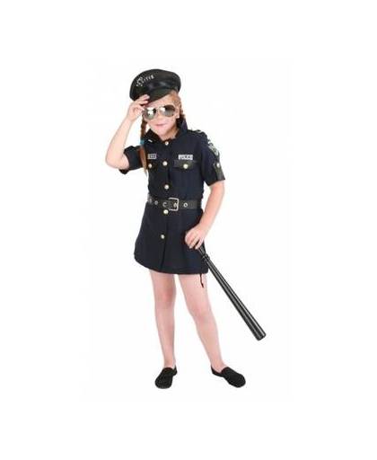 Meisjes politie jurk kostuum 140 (10 jaar)