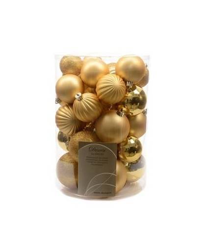 Kerstballen mix goud 34 stuks
