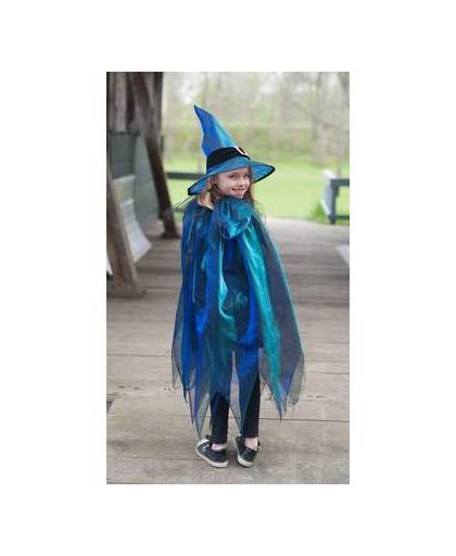 Great pretenders - blauwe heksencape met hoed (4-6 jaar)