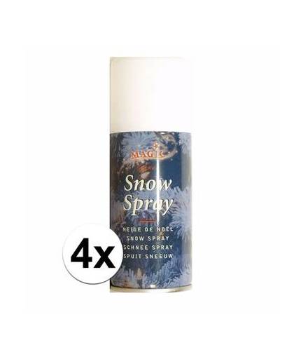 4 spuitbussen sneeuwspray van 150 ml