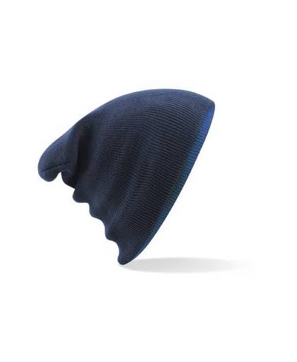 Beechfield reversible contrast beanie sapphire/french navy