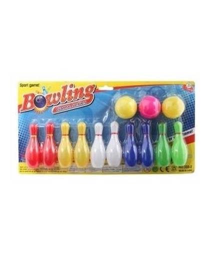 Gekleurde bowling set voor kinderen 9 cm