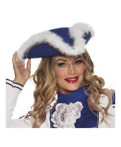 Dansmarieke hoed blauw/wit voor dames