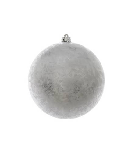 Kerstbal kunststof zilver ijslak 20cm kerstartikelen
