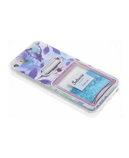 Blauwe parfum glittercase voor de iphone 5 / 5s / se