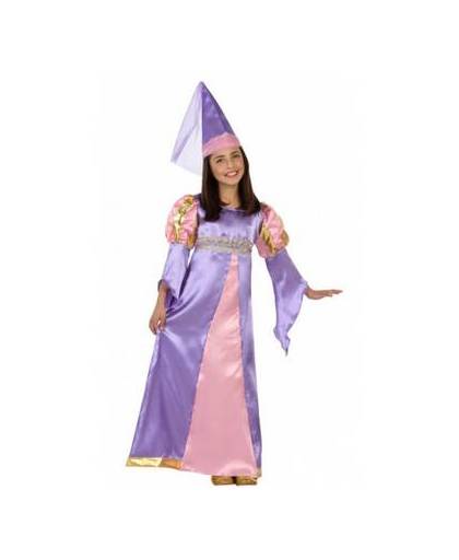 Paars middeleeuws prinses jurkje voor meisjes 128 (7-9 jaar)