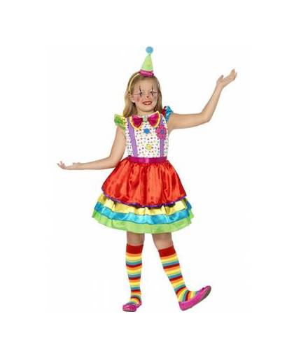 Kleurrijk clowns jurkje voor meisjes 130-143 (7-9 jaar)