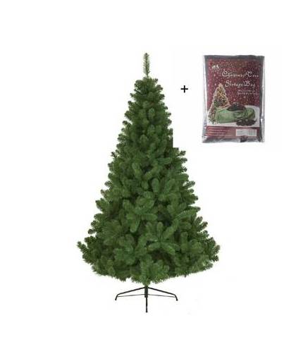 Kerstboom imperial pine 180cm met zak kerstartikelen