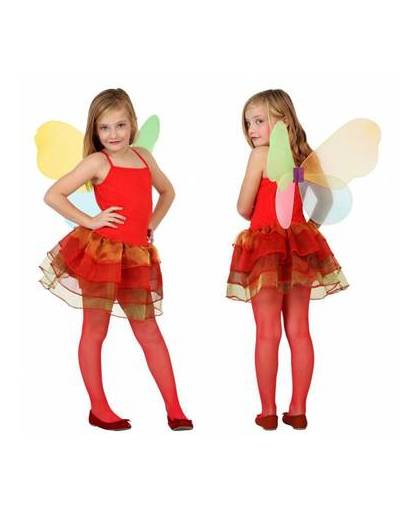 Vlinder kostuum voor kinderen rood 128 (7-9 jaar)