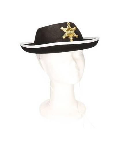 Zwarte sheriff hoed voor kinderen