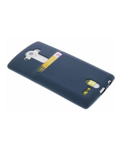 Donkerblauwe tpu siliconen card case voor de lg g4