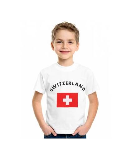 Wit kinder t-shirt zwitzerland m (134-140)