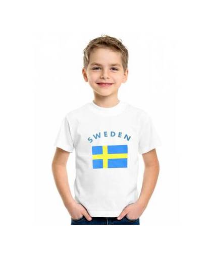 Wit kinder t-shirt zweden m (134-140)