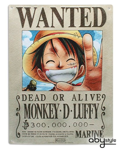 ONE PIECE - Metal plate Luffy Wante