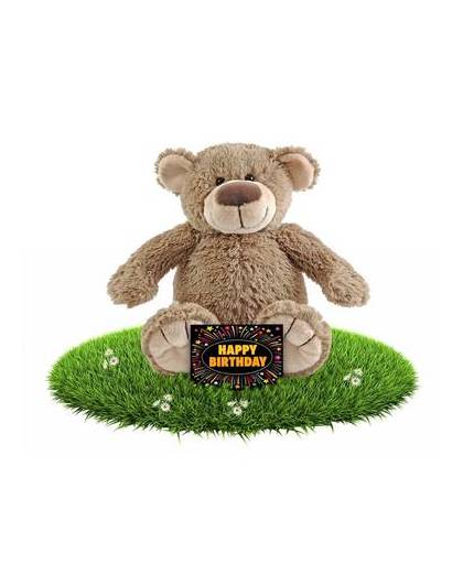 Verjaardag knuffel beer - 40 cm - incl. Gratis verjaardagskaart