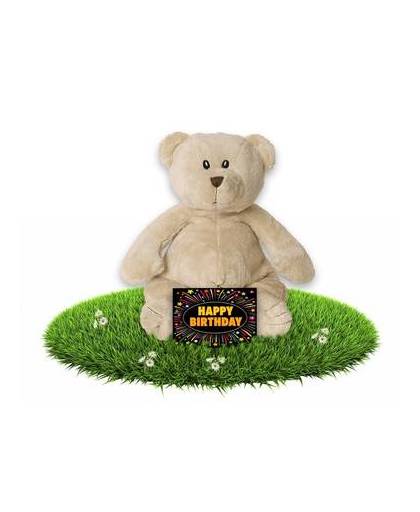 Verjaardag knuffel beer 17 cm met gratis verjaardagskaart