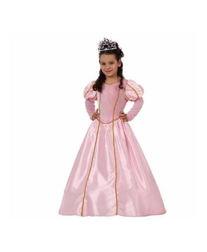 Lange roze prinsessenjurk voor meisjes 128 (7-9 jaar)