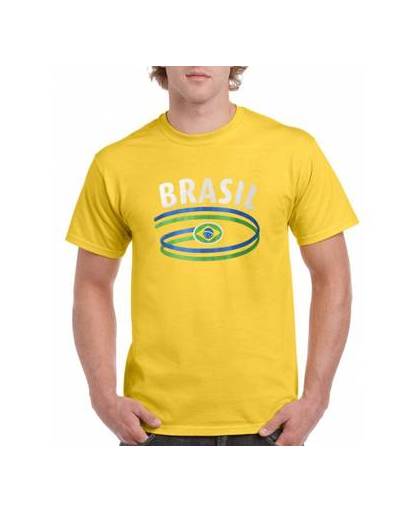 Geel heren t-shirt brazilie xl