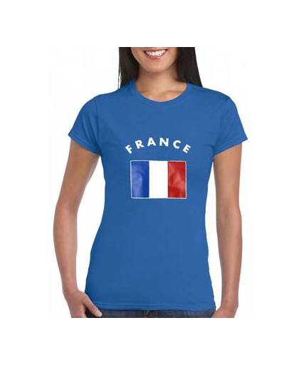 Blauw dames t-shirt frankrijk s