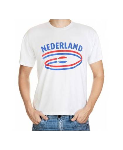 Wit heren t-shirt nederland l