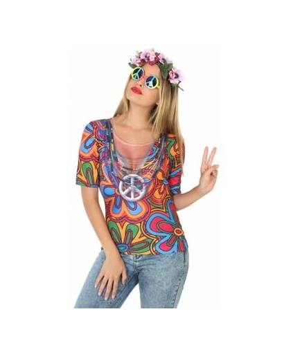 Hippie verkleed shirt voor dames xs/s (34-36)