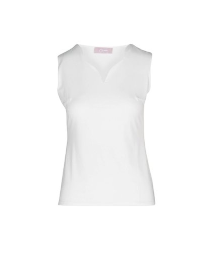 mouwloze top off white