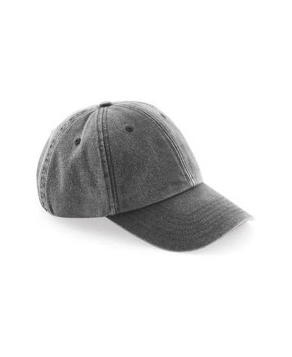Beechfield low profile vintage cap zwart