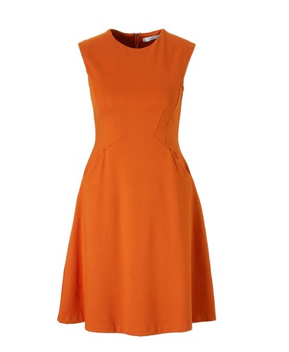 jurk met siernaden oranje