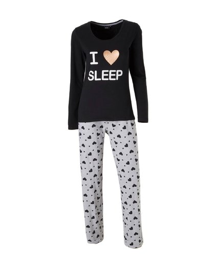pyjama met printopdruk zwart/grijs